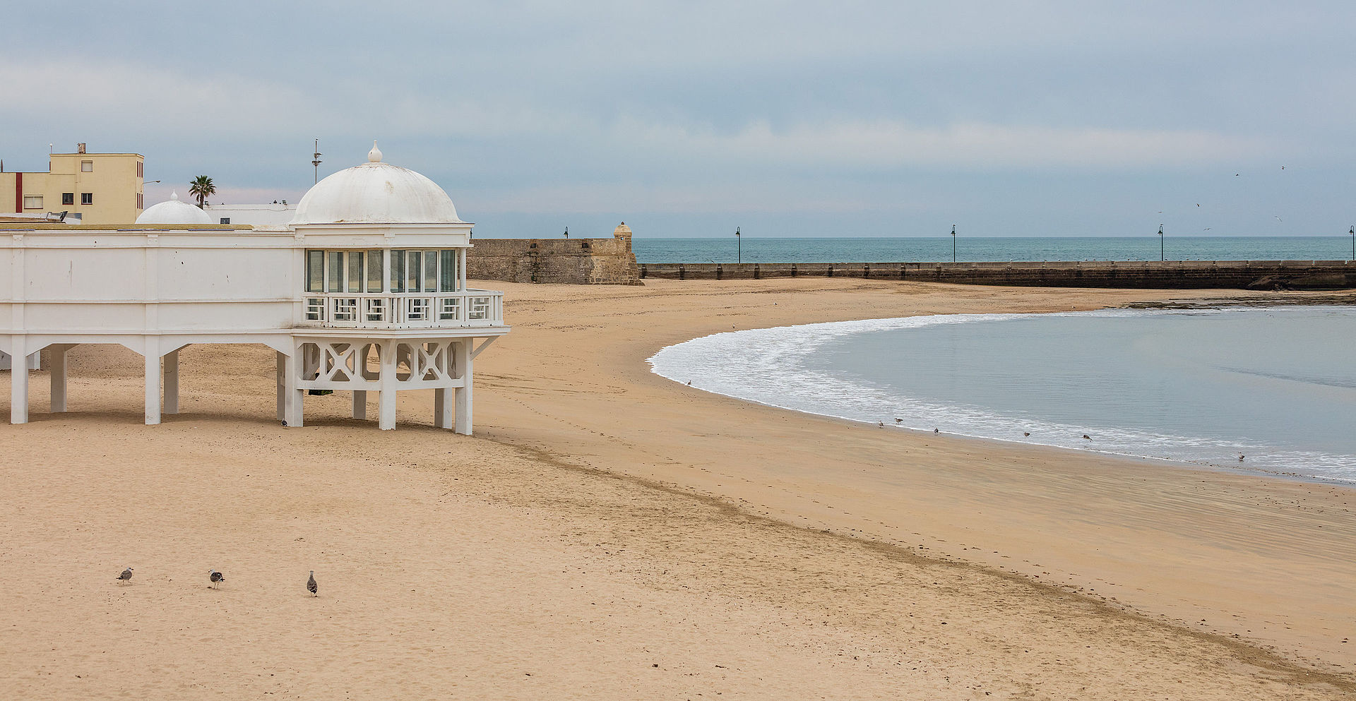 La Caleta beach and castle walls in Cadiz