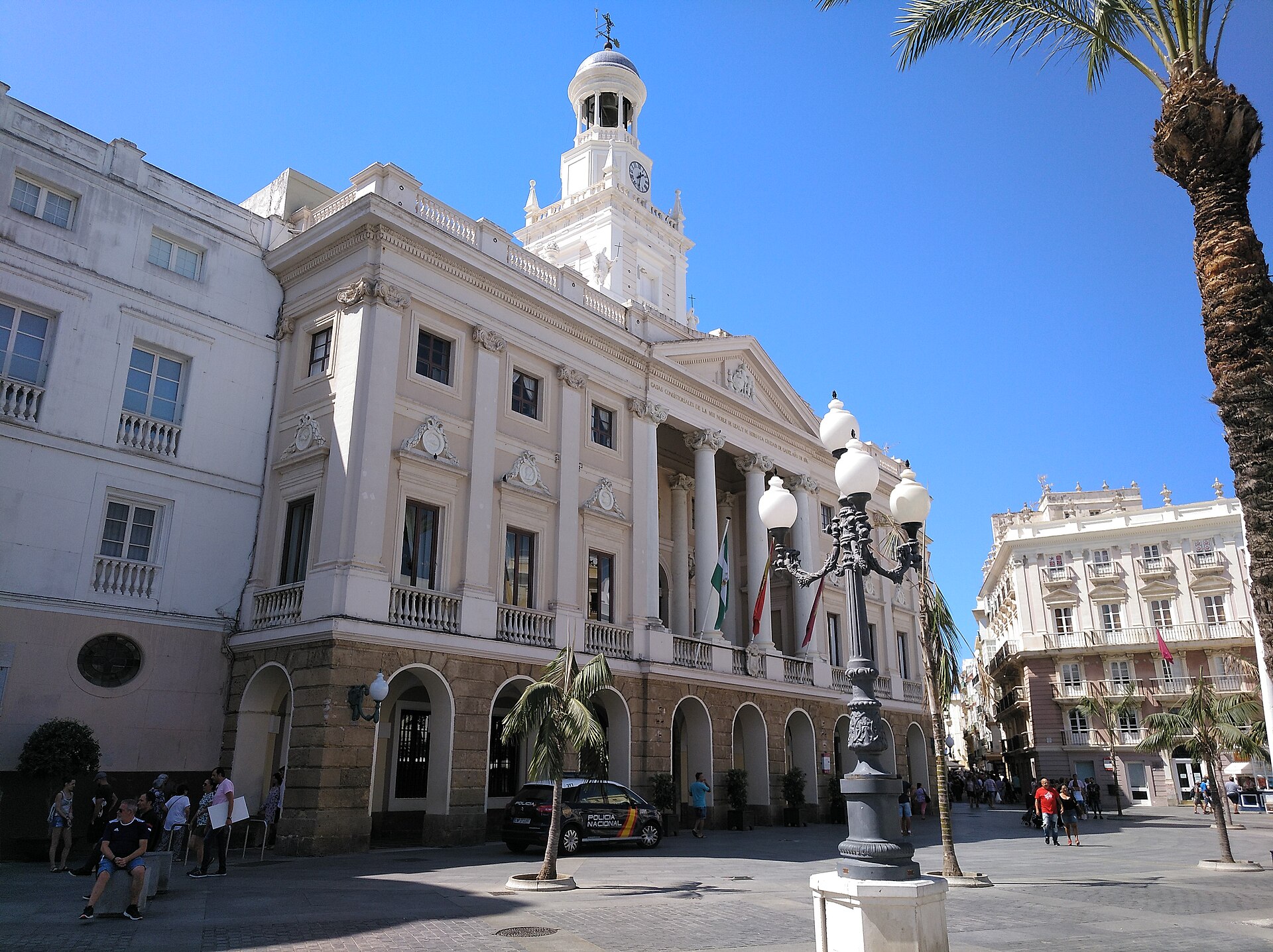 Narrow streets and plazas in Cadiz old town